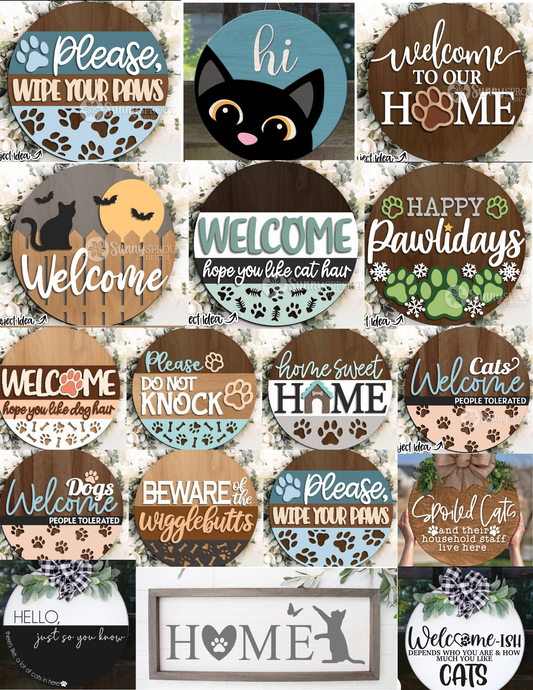 DIY Sign Classes Cats and Dogs Welcome Signs