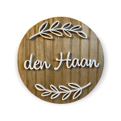 Round Wedding Family Name Sign