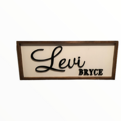 Framed Rectangle Nursery Name Sign