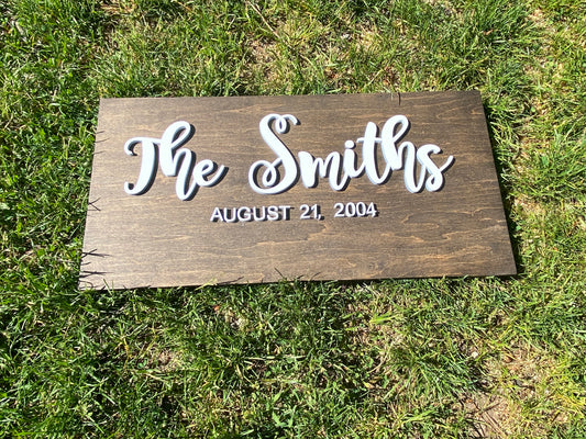 Personalized last name sign for weddings and couples