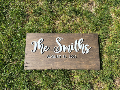 Personalized last name sign for weddings and couples