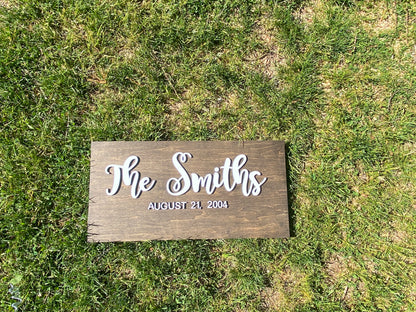 Personalized last name sign for weddings and couples